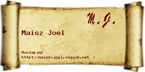 Maisz Joel névjegykártya